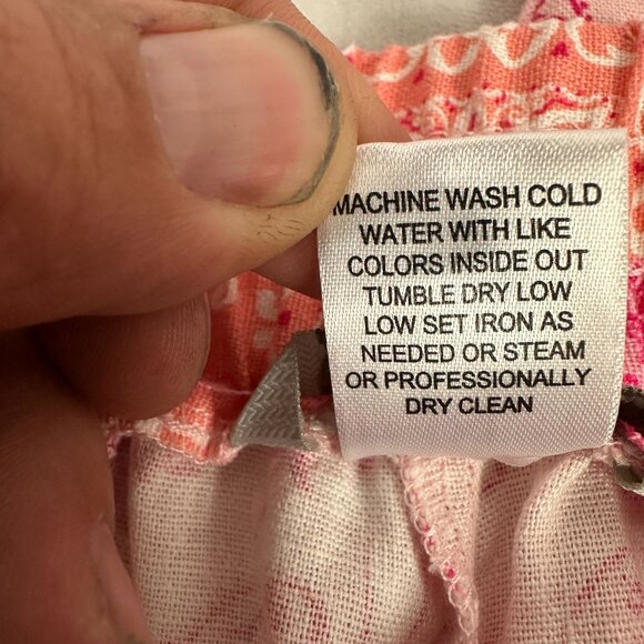 Hester & Orchard Womens XL Linen Blend Wide Leg Pants Pink Orange Patchwork - Picture 6 of 7